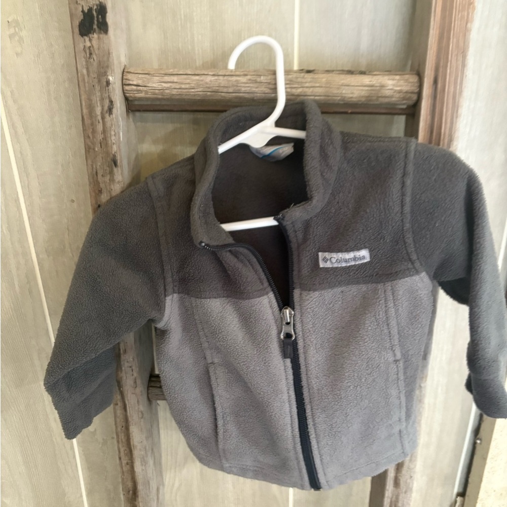 Columbia Kids Fleece Jacket Full Zip Gray Two Tone Youth Size
